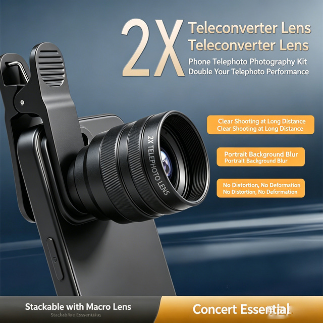 OEM Factory Aluminum Mini 2X Telescope HD Monocular Mobile Phone Telephoto Lens with Auto Focus & FMC Coating