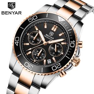 Relojes de Cuarzo BENYAR S002 para Hombre, con Correa de Acero Inoxidable, Diseño Ornamentado de Lujo, Duraderos, con Logotipo Personalizado, Venta al Por Mayor de Fábrica, en Stock, Promocionales - Product Image 1