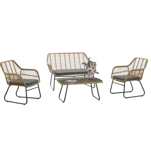 2024 Modern and Fashion Style Outdoor Sofa and Table Set Comfortable and Durable Material Garden Patio Furniture
