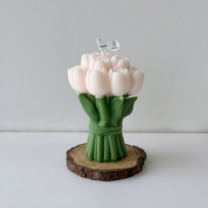 Tulip Bouquet Shaped Scented Candle Romantic Atmosphere Ornament Valentine's Day Gift Floral Aroma Candle Home <b>Table</b> Decor Prese - Product Image 5