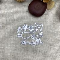 Matrice de découpe en métal Lapin de Pâques pour scrapbooking, album photo DIY, fabrication de cartes, découpe et gaufrage
