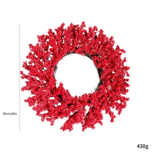 Guirnalda Navideña Ecológica Hecha a Mano de 50 cm con Bayas Rojas, Estilo Americano Rústico, para Interiores, 2026 - Product Image 5