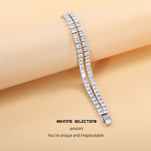 European American Style Solid Color Retro Zircon Inlaid <b>Bracelet</b> <b>Set</b> Copper Alloy Party Jewelry - Product Image 2