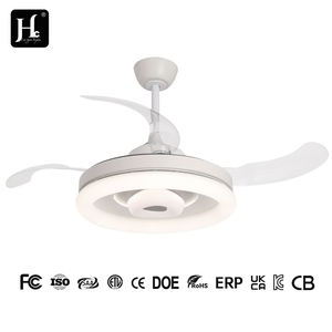 42 Inch Pure Copper Motor Living Room Decorative <b>Modern</b> Remote Control Invisible <b>Ceiling</b> <b>Fan</b> With Light - Product Image 4