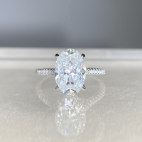 Bijoux fins, bague de luxe pour femmes en moissanite, argent 925 plaqué rhodium, 8x12 mm, bijoux de fiançailles et de mariage, OEM/ODM