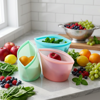 Sac de conservation alimentaire en silicone moderne réutilisable de 1200 ml, compatible micro-ondes et lave-vaisselle, anti-fuite