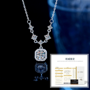 สร้อยคอจี้คริสตัลทรงสี่เหลี่ยมหรูหราพร้อมการประดับด้วยประกายระยิบระยับเพื่อการสวมใส่ในชีวิตประจำวันสุดชิคและโอกาสพิเศษ - Product Image 5