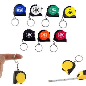 Promotional Gifts Mini 1M/3FT Steel Tape Measure <b>Keychain</b> with <b>Custom</b> Logo ABS Material Durable & Lightweight Sports Style - Product Image 1