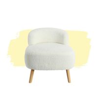 Tissu géométrique en peau de mouton Mobilier de salon moderne Pieds en bois Fauteuil de loisirs décontracté Canapé beige Canapé simple Fauteuil