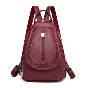 Fashion <b>College</b> Bagpack PU Leather Woman Bagpack Women's <b>Backpacks</b> School Bag for Women - Product Image 1