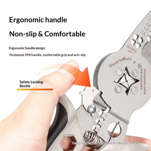 Pince multifonction 26-en-1 pour électricien, avec fonctions de sertissage, dénudage, décapage et enroulement de fils, pour plaques de connexion et fils spéciaux. - Product Image 4