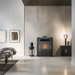 Poêle à granulés <span class=keywords><strong>de</strong></span> <span class=keywords><strong>bois</strong></span> biomasse haute efficacité NB-PA 13KW, foyer intérieur autoportant, design moderne, télécommande, style classique - Product Image 2