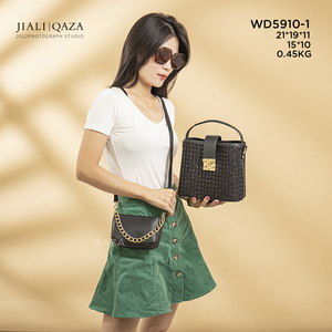 Jiali QAZA luxe femmes sac seau sacs à main personnalisable classe Sac Main Femme paillettes chaînes décoration sacs à main ensemble pour les fêtes - Product Image 2