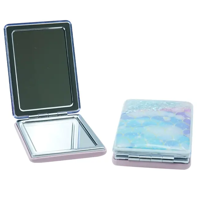 Costom Small Compact Mirror Folding Pocket Makeup Mirror 2 Sided Pocket Mirror