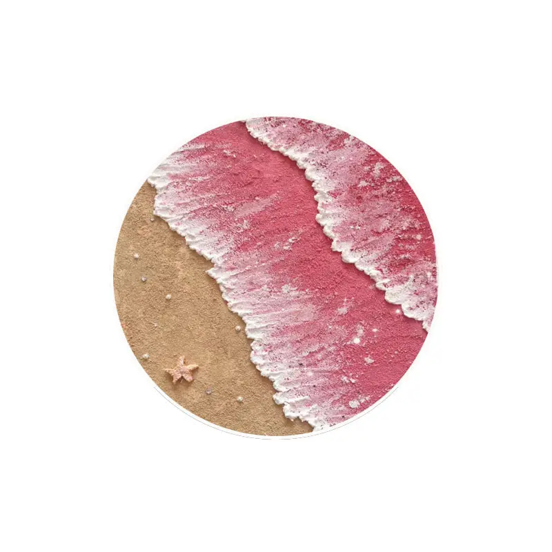 Texture peinture bricolage matériel peint à la main décoratif numérique peinture à l'huile quartz sable acrylique tridimensionnel rose plage