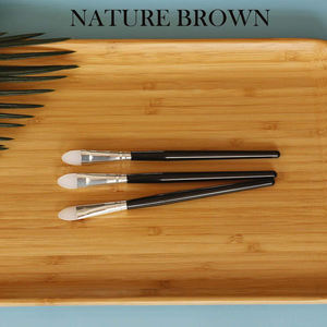 Pour appliquer la crème de fond de teint liquide ombres à paupières couleurs des lèvres avec sac pinceaux de maquillage en silicone professionnels 3 pièces - Product Image 5