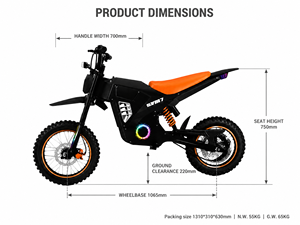 Moto tout-terrain électrique MT-X 2000W 48V pour adultes, freins à disque hydrauliques, suspension intégrale, vente en gros d'usine OEM - Product Image 5