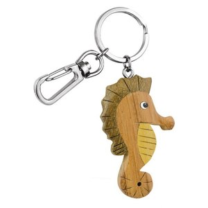 Portachiavi in Legno a Forma di Cavalluccio Marino, Design Elegante, Non Richiede Scatola - Product Image 1
