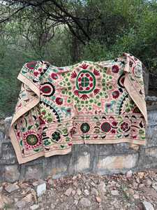 Cotton Hand Embroidered Suzani <b>Quilt</b> Boho <b>Bedding</b> Colorful Uzbek Style Bedspread Handmade Kantha <b>Quilt</b> - Product Image 5