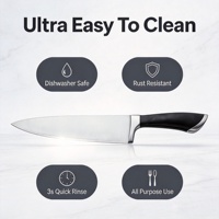 Couteau de chef professionnel en acier inoxydable à haute teneur en carbone, couteau de cuisine ergonomique avec manche antidérapant, tranchant pour la viande et les légumes