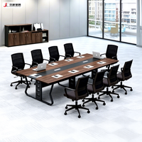 Table de réunion longue JIUSHUN pour bureau, travail d'équipe, luxe, grande taille, personnalisable, en bois et métal