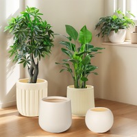 Pot de fleurs rond moderne, lisse et cannelé, pour plantes d'intérieur, plusieurs tailles, pour la décoration de la maison, du bureau, de l'hôtel, vente en gros