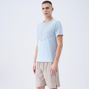 Camisetas Lisas para Hombre, Cuello Redondo, Secado Rápido, Camiseta Deportiva para Gimnasio, Manga Corta, 100% Poliéster, Camiseta Deportiva - Product Image 6