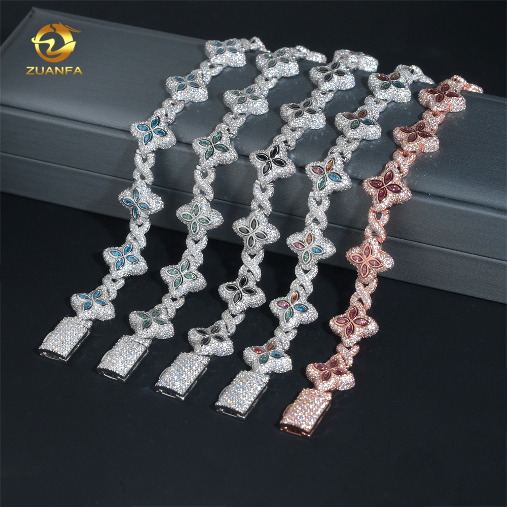 Hot Selling Colorful Hip Hop Iced Out Jewelry - 925 Silver
