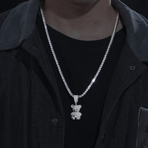 Collar con Colgante de Osito de Peluche Lindo Iced Out con Moissanita VVS que Pasa el Probador de Diamantes, Joyería Hip Hop de Plata Esterlina 925 al por Mayor - Product Image 4