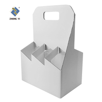 Boîte à vin en carton personnalisée avec logo, pour six bouteilles, vente en gros, économique, portable, avec poignée, emballage en papier ondulé, porte-bouteilles de bière pour 6 bouteilles