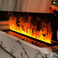 Cheminée à brume d'eau de forme rectangulaire, effet de feu 3D simulé pour mur intérieur