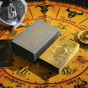 Großhandel meistverkaufte benutzerdefinierte drucken Sie Ihr eigenes Orakel russische Goldfolie Tarot-Karten-Set drucken in spanisch arabisch