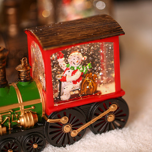 Lanterne LED de Noël en forme de train, en acrylique doré, style rétro, avec lumières LED de Noël, veilleuse en plastique, en promotion - Product Image 4