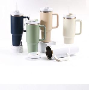 2024 Custom 40 oz Stainless Steel Tumbler Vacuum Insulated Handle <b>Straw</b> Adventure Travel Diamond Design Eco-Friendly Modern <b>Cup</b> - Product Image 1