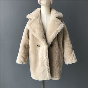 Nouvelle tendance, <span class=keywords><strong>veste</strong></span> en laine de mouton véritable pour filles et garçons, manteau <span class=keywords><strong>Teddy</strong></span>, vente en gros, manteau <span class=keywords><strong>Teddy</strong></span> pour enfants d'hiver - Product Image 4