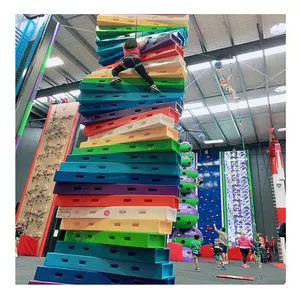 Rock Climbing Walls Used Colorful Customized Indoor Climbing Wall For Indoor Trampoline Park By Zhongyi Amusement