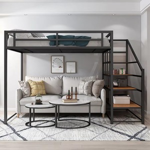 Lit superposé moderne et minimaliste transfrontalier avec bureau intégré, lit mezzanine double multifonctionnel pour petites maisons et - Product Image 1