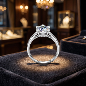 Anillo de Plata de Ley 925 con una Sola Piedra en Forma de Corazón, Hermosa Joyería de Moda para Mujer para Bodas, San Valentín y Cumpleaños - Product Image 3