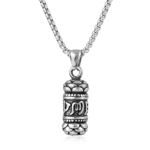 Colgante de loto de acero inoxidable yunnique con mantra Shurangama para hombre, collar retro, regalo, joyería - Product Image 1