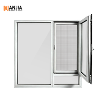 Ventana Abatible de Vinilo de Repuesto WANJIA con Mosquitera, Ventanas Exteriores de Vidrio UPVC Insonorizadas
