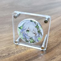 Support de présentation de badge en acrylique, cadre de rangement, support moderne de forme carrée, écologique pour un montage facile, transparent, clair, anime