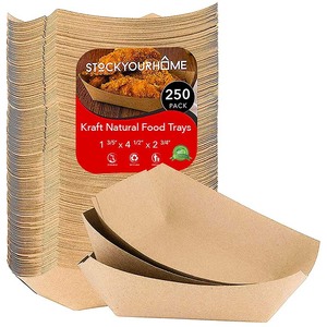 Plateau de pâtes en papier kraft, emballage en carton bon marché, plateau à usage unique <span class=keywords><strong>pour</strong></span> barbecue, <span class=keywords><strong>pour</strong></span> les aliments, étanche à l'<span class=keywords><strong>eau</strong></span> - Product Image 1