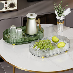 ถาดรองน้ำสองชั้นทรงสี่เหลี่ยมพลาสติกพร้อมหูจับสำหรับถ้วยชา ถ้วยน้ำ ถาดเสิร์ฟ - Product Image 2