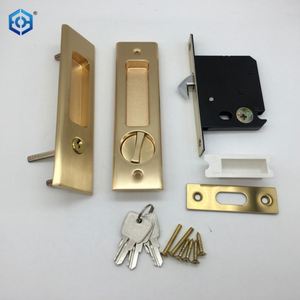 ประตูบานเลื่อนแบบดึงล็อคประตูบานเลื่อนด้ามไม้กั้นห้องกันขโมยแบบทันสมัย - Product Image 5