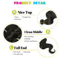 BELEZA 613 #   100g 24 inci Rambut Sintetis Model Keriting Body Wave Bundel Ombre Cokelat Pirang Gaya Rambut Alami Ekstensi Kepang