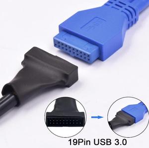 Convertisseur adaptateur de câble de <span class=keywords><strong>carte</strong></span> mère 19 broches USB3.0 mâle vers 9 broches USB2.0 femelle <span class=keywords><strong>6</strong></span> pouces/15cm - Product Image 5