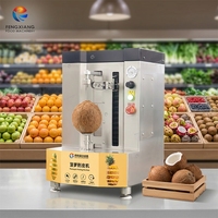 Commerciële zilveren roestvrijstalen kokosnootschilmachine, hoog rendement fruitverwerkingsapparatuur, 2-4 stuks/min, CE ISO gecertificeerd
