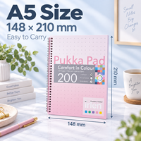 Carnet ligné à spirale, perforé 3 trous, avec pages détachables, illustration apaisante, personnalisable avec logo |   Carnet mignon |   Bloc-notes