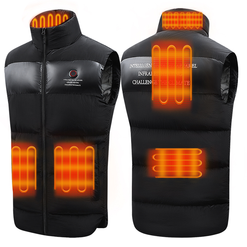 Gilet Chauffant Homme Électrique 8 Zones 10000mAh – 3 Températures, Batterie Incluse, Idéal Ski Moto Pêche Rando Hiver
