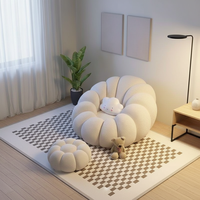 Canapé pouf en tissu moderne, confortable et durable, fauteuil d'appoint, repose-pieds, ensemble de meubles de salon, couleur personnalisable